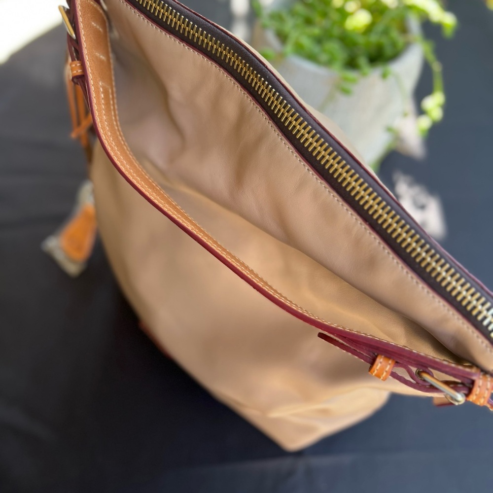 Dooney & Bourke Tan Leather Shoulder Bag - Picture 3 of 12